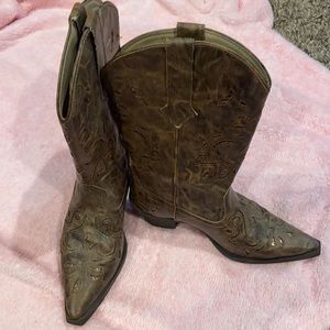 Brown Sparkly Cowgirl Boots